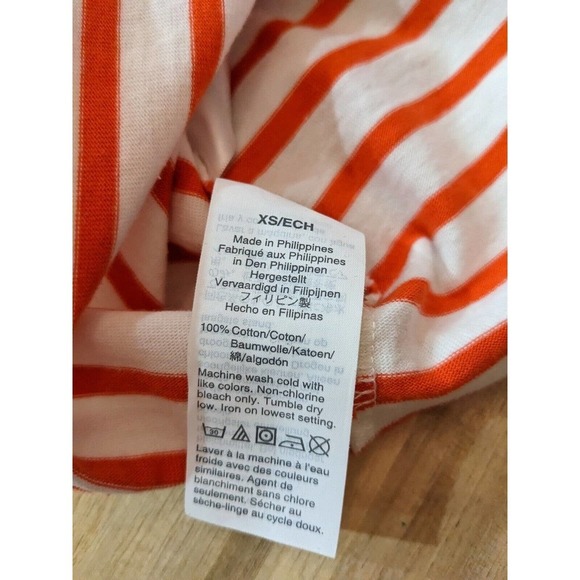 🐢SOLD🐢 J. Crew Top XS White Red Striped Long Sleeve Tie Back Casual Classic - Picture 6 of 11